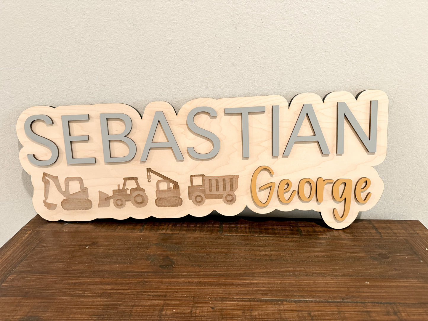 Construction Truck Name Sign