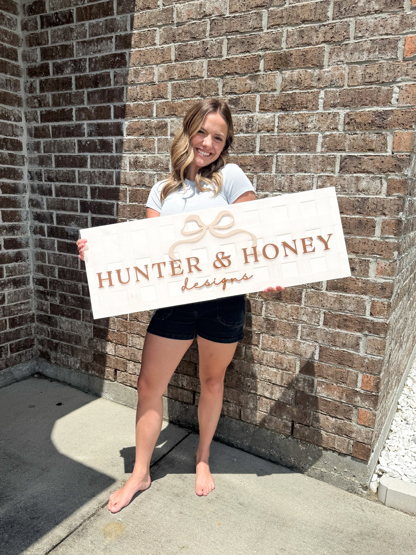 Gingham Layered Acrylic Signage | Small Business