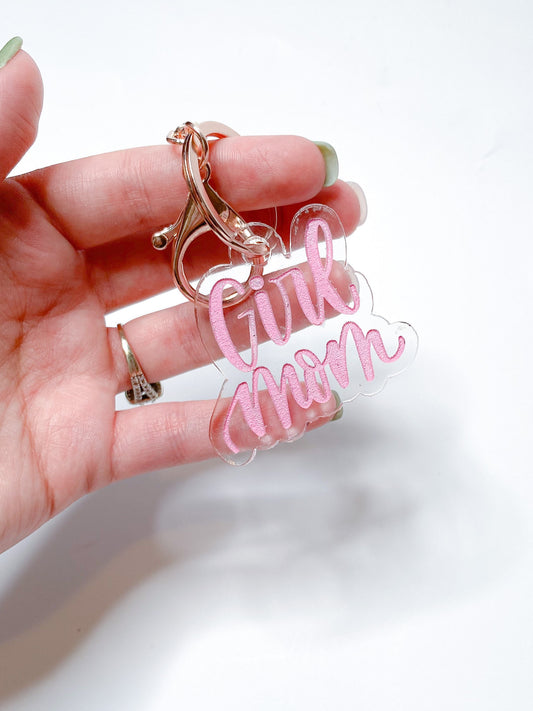 Girl Mom Keychain