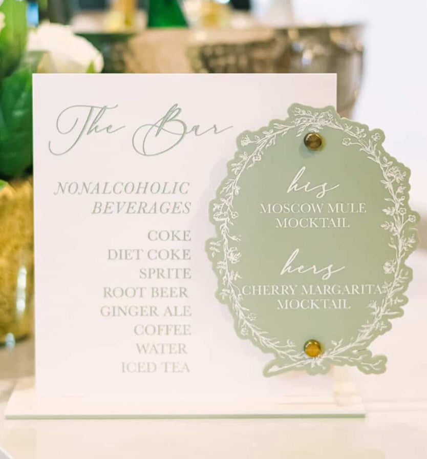 Signature Drink Bar Menu