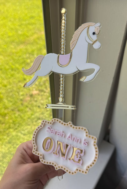 Carousel Birthday Cake Decorations | Cake Topper & Cake Charm