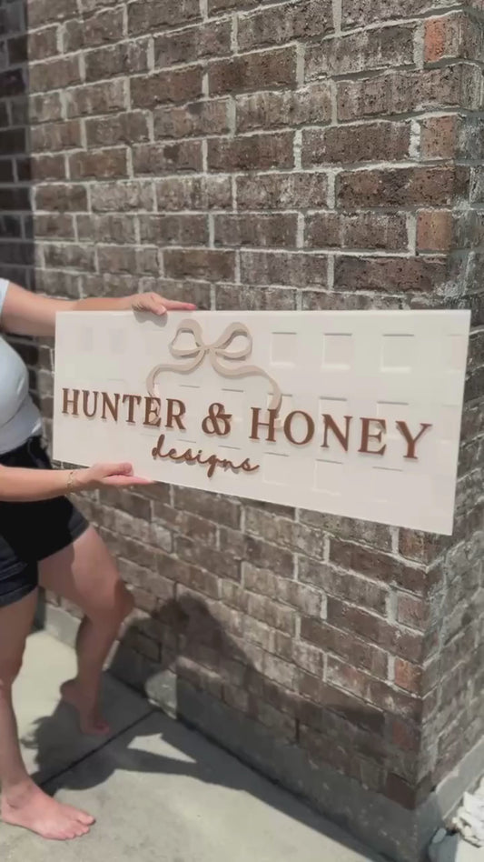 Gingham Layered Acrylic Signage | Small Business