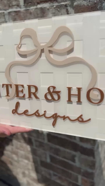 Gingham Layered Acrylic Signage | Small Business