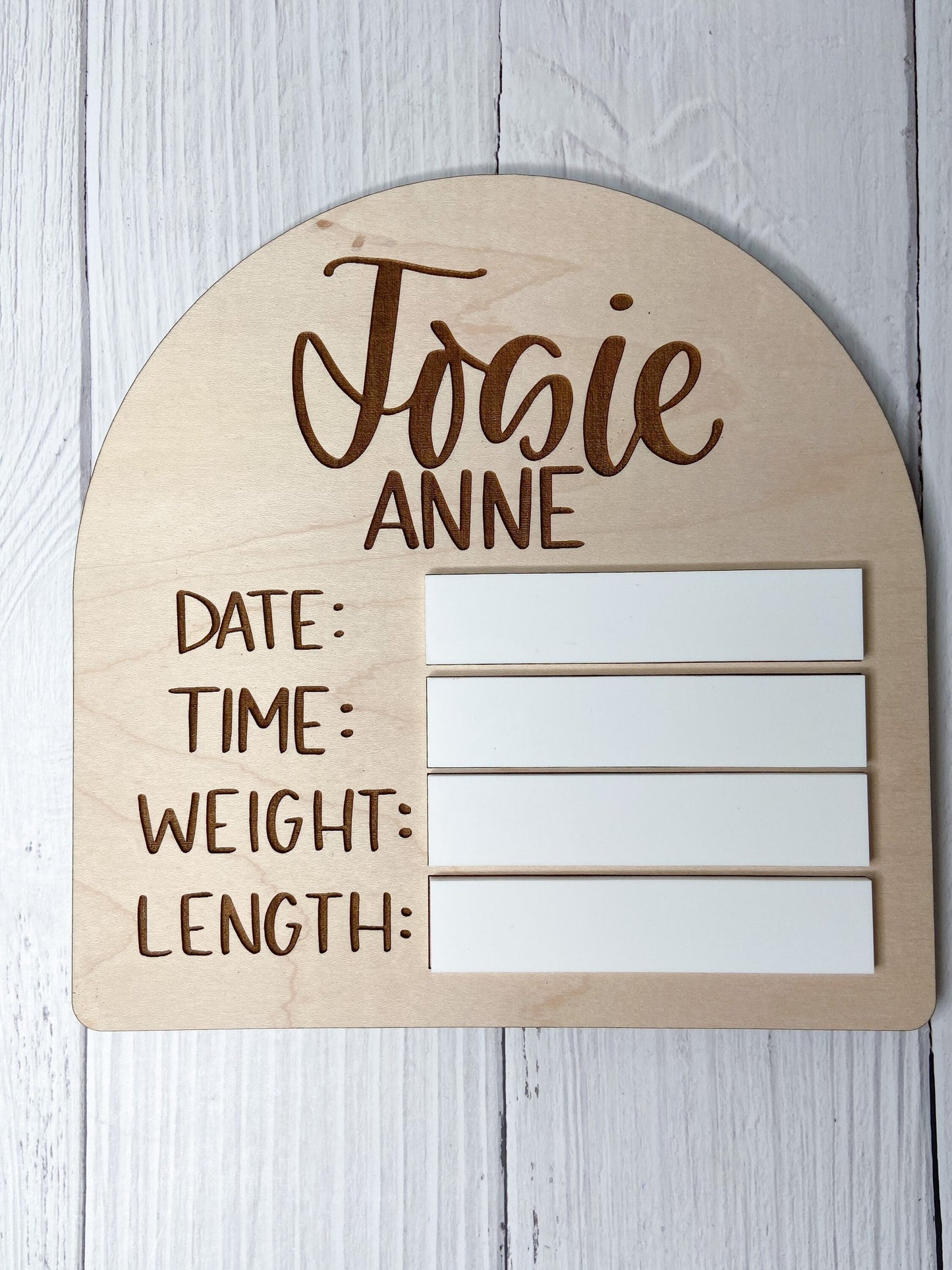 Wooden Baby Announcement Sign