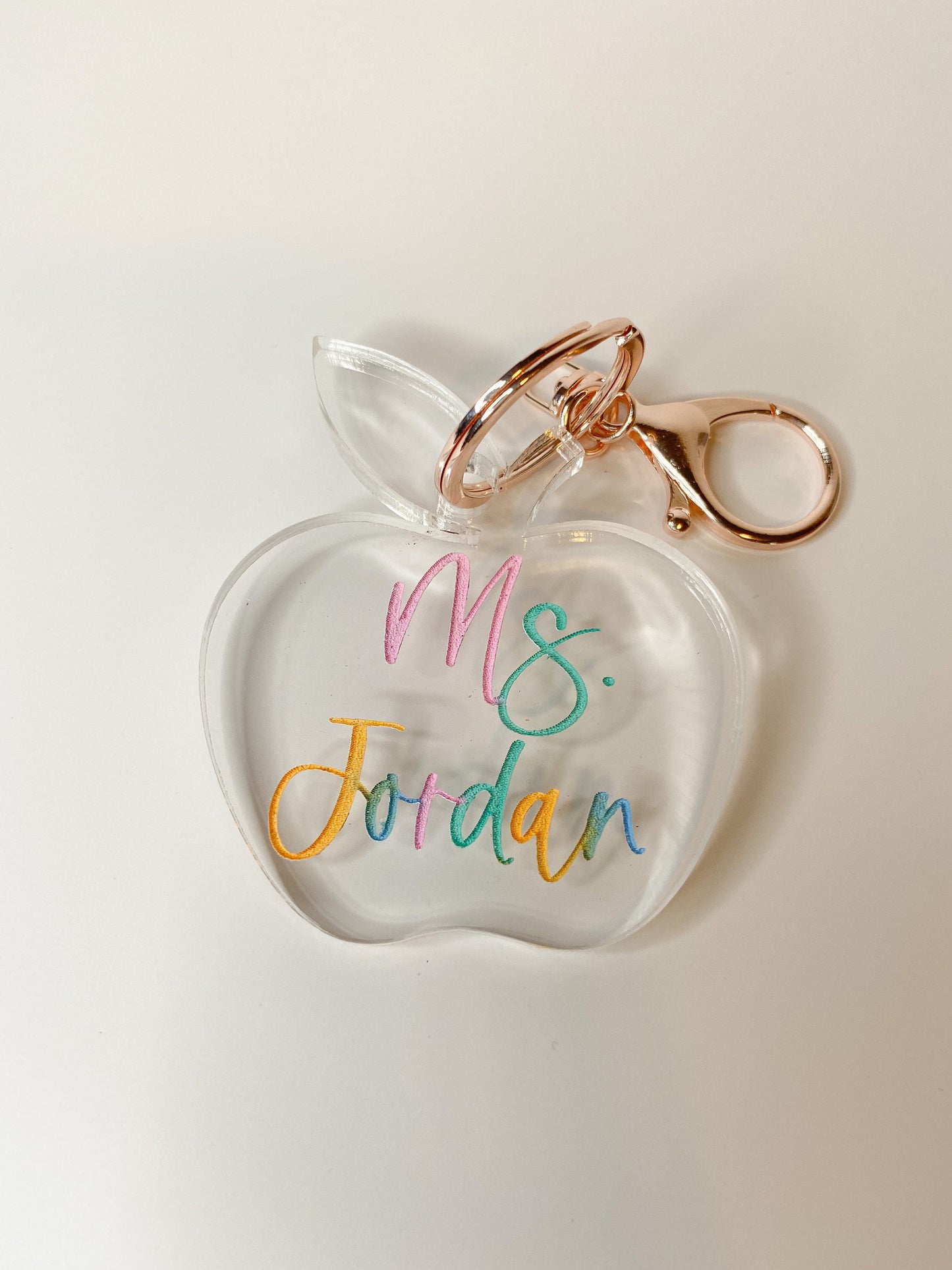 Apple Shaped Teacher Keychain