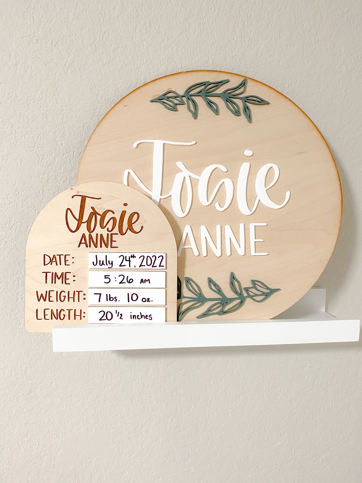 Wooden Baby Announcement Sign