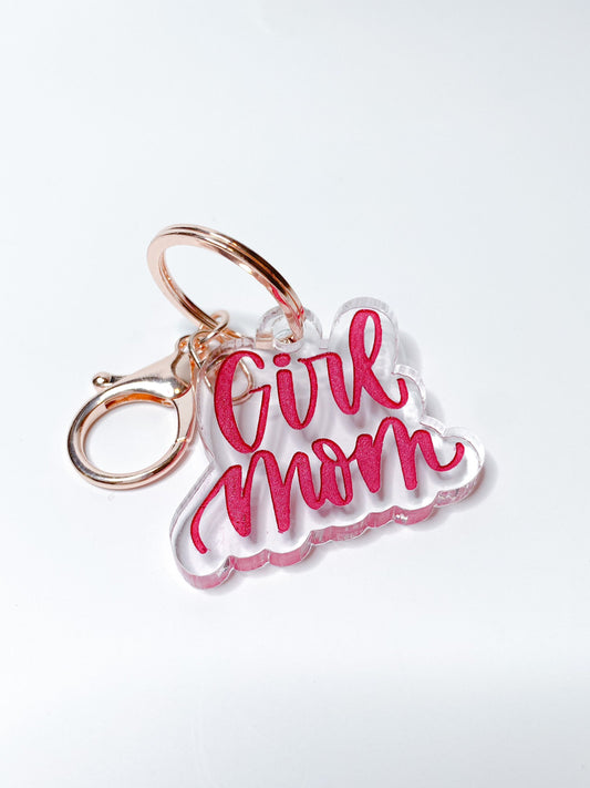 Girl Mom Keychain