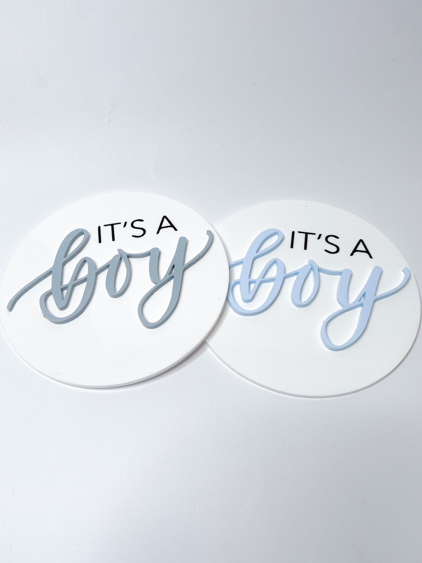 It’s a boy acrylic disc